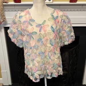 Umgee Floral Pastel Women's Top